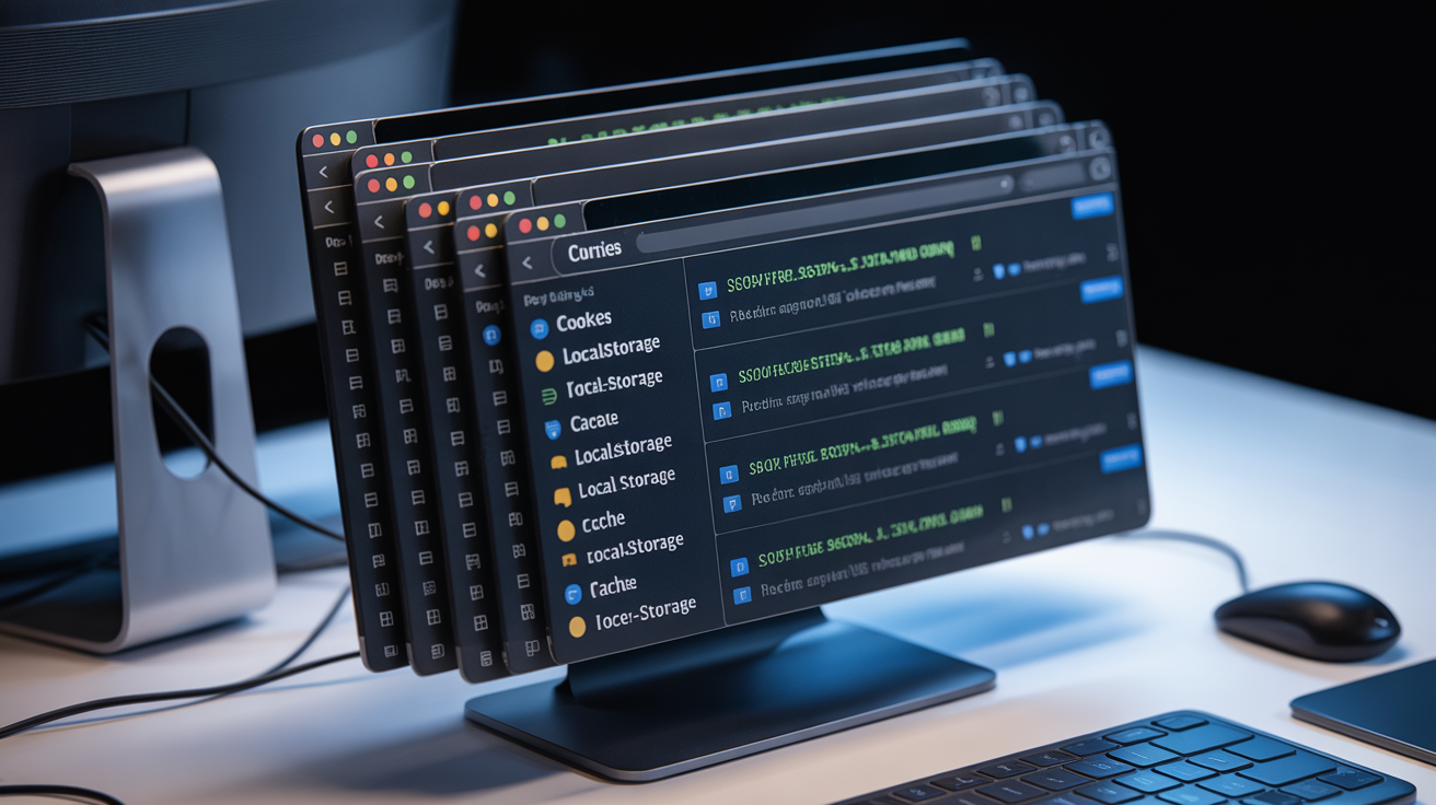 Computer screen with multiple browser tabs open, each an isolated session.