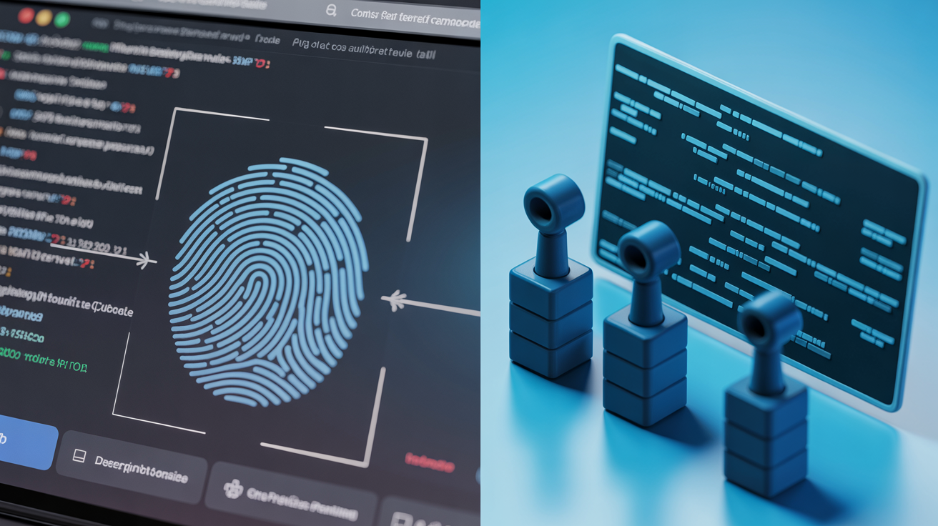 Split image of testing tool and server-side analysis setup differences.