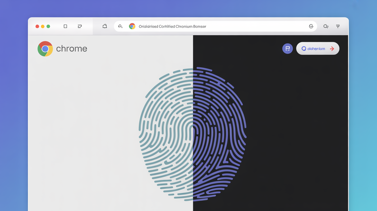 Two browsers side-by-side showing fingerprint signal differences.