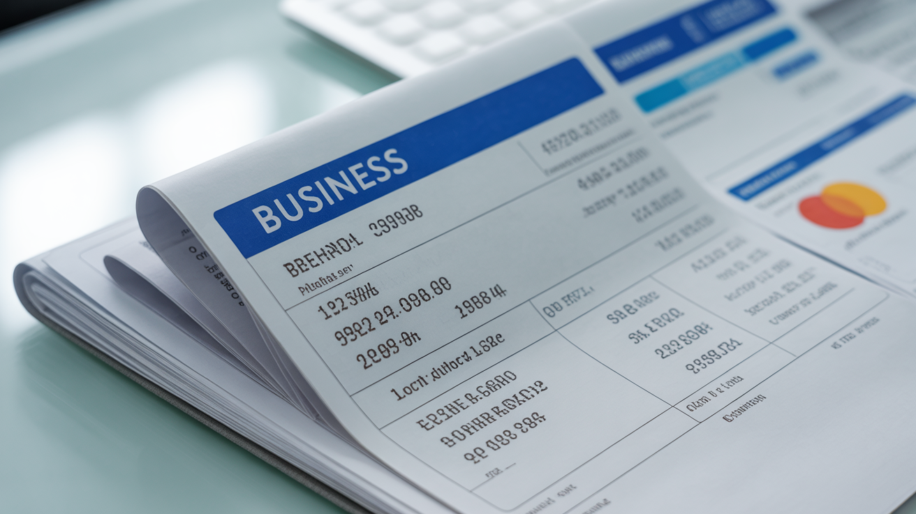 Financial statement with distinct business bank accounts for stores.