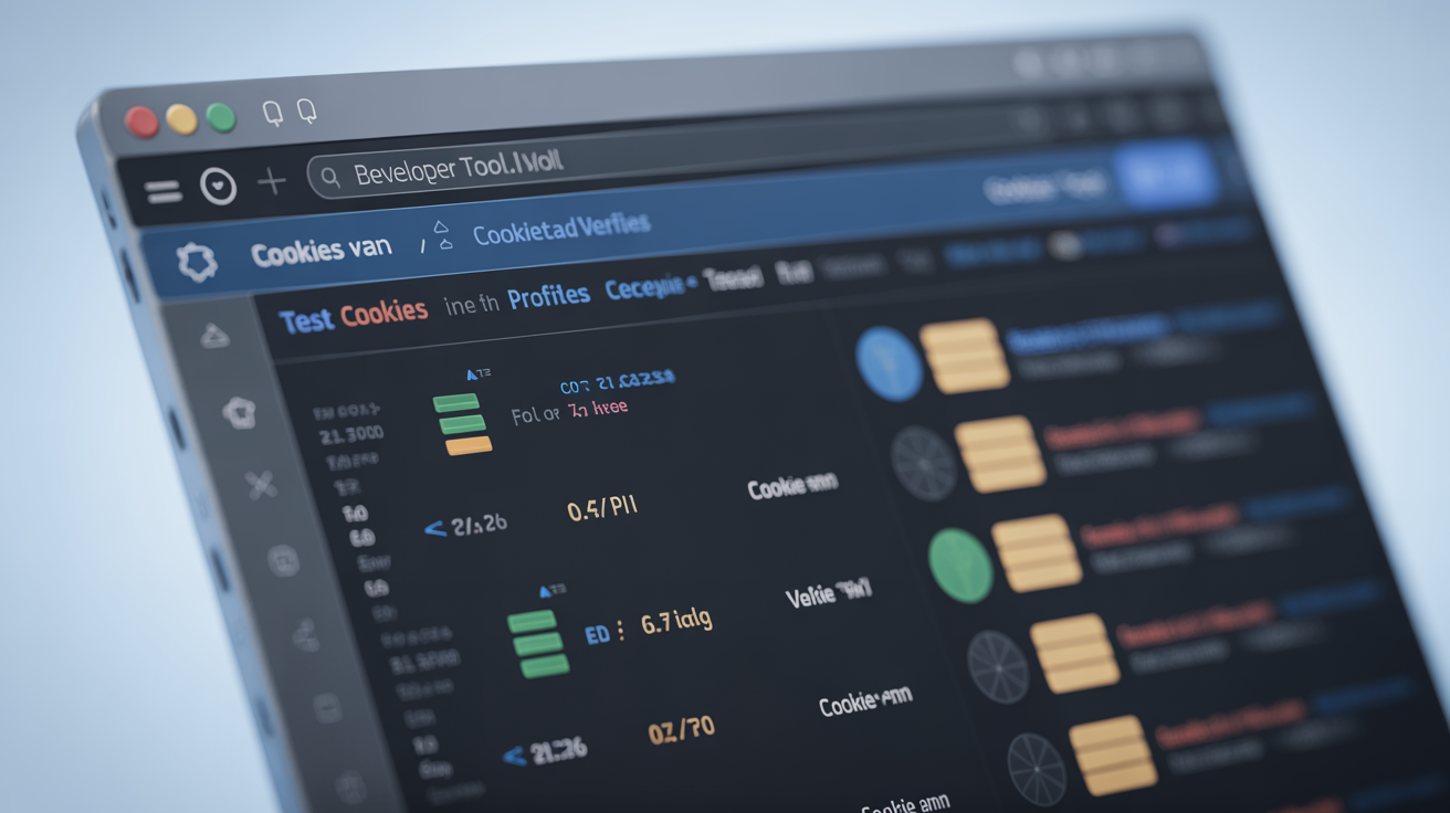 Browser developer tool interface showing test cookies in separate profiles.