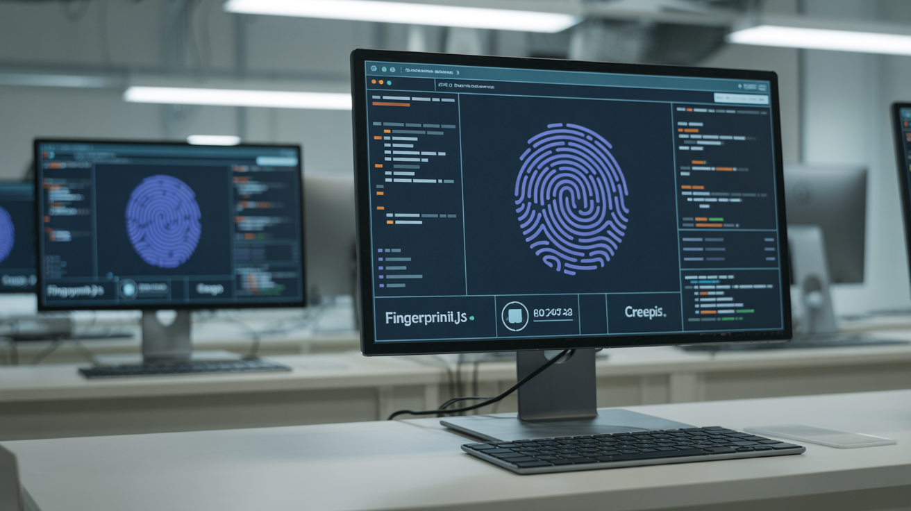 Testing setup showing scans against fingerprinting services.