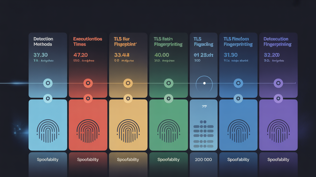 Timeline graphic of detection methods with TLS fingerprinting.